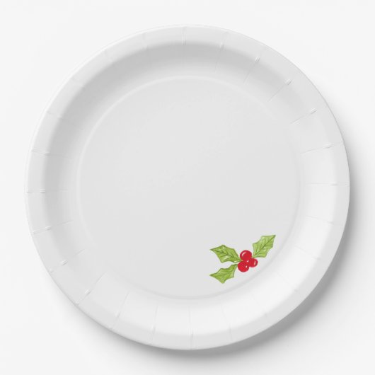Weihnachts-Stechpalmen-Festtags-Spaß Pappteller (Vorderseite)