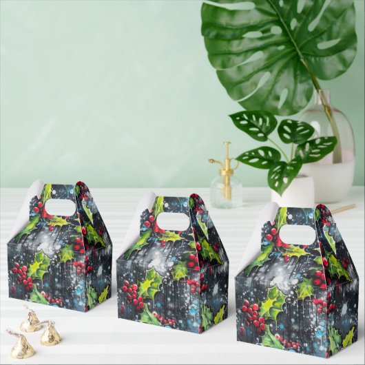 Weihnachts-Stechpalmen-Graffiti Geschenkschachtel (Zahlreiche)