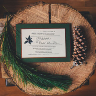 Weihnachts-Stechpalmen-Hochzeitseinladung Einladung