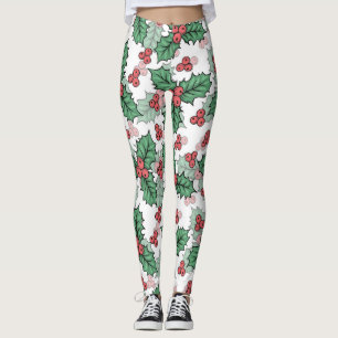 Weihnachts-Stechpalmen-Leggings Leggings