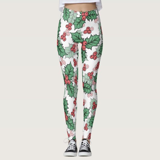 Weihnachts-Stechpalmen-Leggings Leggings (Vorderseite)