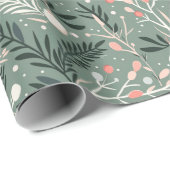 Weihnachts-Stechpalmen-Muster Geschenkpapier (Rolleneckpunkt)