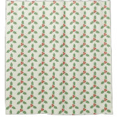 Weihnachts-Stechpalmen-Muster Grüne Stechpalme Rot Duschvorhang (Vorderseite)