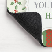 Weihnachts-Stechpalmen-Muster Grüne Stechpalme Rot Mousepad (Ecke)