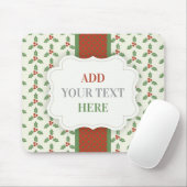 Weihnachts-Stechpalmen-Muster Grüne Stechpalme Rot Mousepad (Mit Mouse)