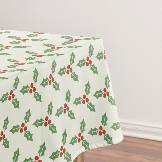 Weihnachts-Stechpalmen-Muster Grüne Stechpalme Rot Tischdecke (Beispiel)