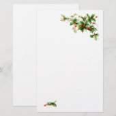 Weihnachts-Stechpalmen-Schreibwaren Briefpapier (Vorne/Hinten)