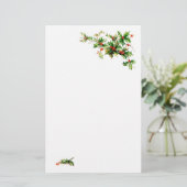 Weihnachts-Stechpalmen-Schreibwaren Briefpapier (Stehend Vorderseite)