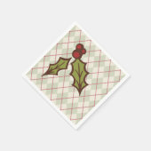 Weihnachts-Stechpalmen-Servietten Serviette (Ecke)