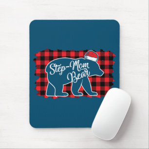 Weihnachts-Step-Mom-Bär-Weihnachten-Rotkariert-Buf Mousepad