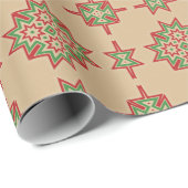Weihnachts-Sterne auf der Kraft-Papier-Stil-Gesche Geschenkpapier (Rolleneckpunkt)