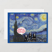 Weihnachts-Sternennacht, Neujahrspost Postkarte (Vorne/Hinten)