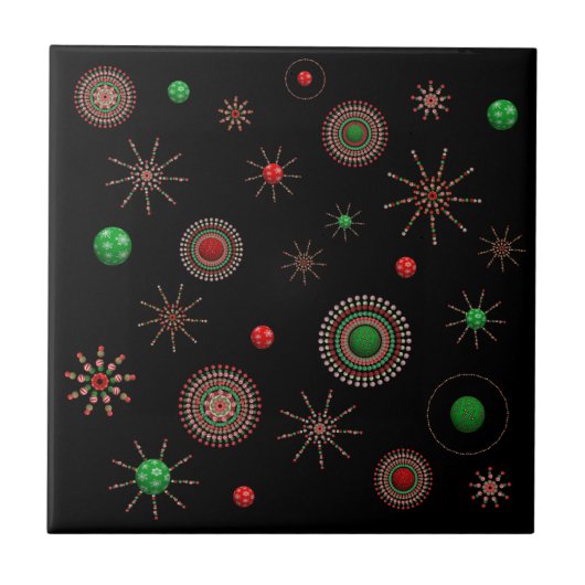 Weihnachts-Sternexplosion Fliese (Vorderseite)