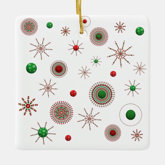 Weihnachts-Sternexplosion Keramikornament (Vorderseite)