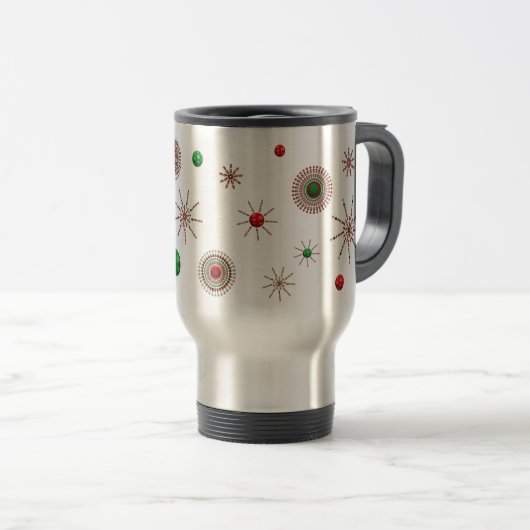 Weihnachts-Sternexplosion Reisebecher (VorderseiteRechts)