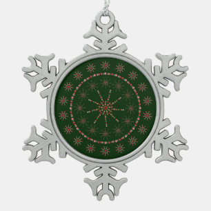 Weihnachts-Sternexplosion Schneeflocken Zinn-Ornament