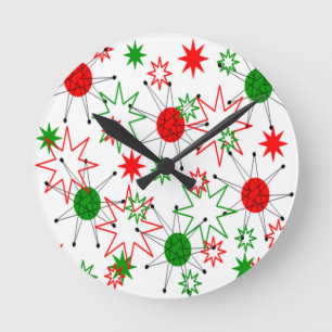 Weihnachts-Sternexplosionen Runde Wanduhr