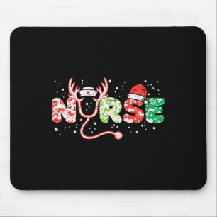 Weihnachts-Stethoscope Nurses Xmas Scrub Top Mousepad