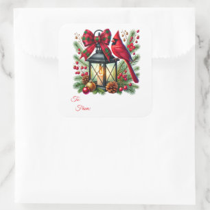 Weihnachts-Sticker-Geschenkanhänger Quadratischer Aufkleber