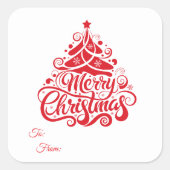 Weihnachts-Sticker-Geschenkanhänger Quadratischer Aufkleber (Vorderseite)