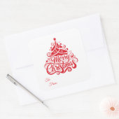 Weihnachts-Sticker-Geschenkanhänger Quadratischer Aufkleber (Umschlag)