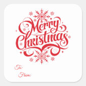 Weihnachts-Sticker-Geschenkanhänger Quadratischer Aufkleber (Vorderseite)