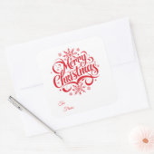 Weihnachts-Sticker-Geschenkanhänger Quadratischer Aufkleber (Umschlag)