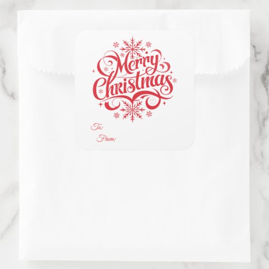 Weihnachts-Sticker-Geschenkanhänger Quadratischer Aufkleber (Tasche)