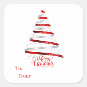 Weihnachts-Sticker-Geschenkanhänger Quadratischer Aufkleber