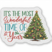 Weihnachts-Sticker Joy! Aufkleber (Vorderseite)