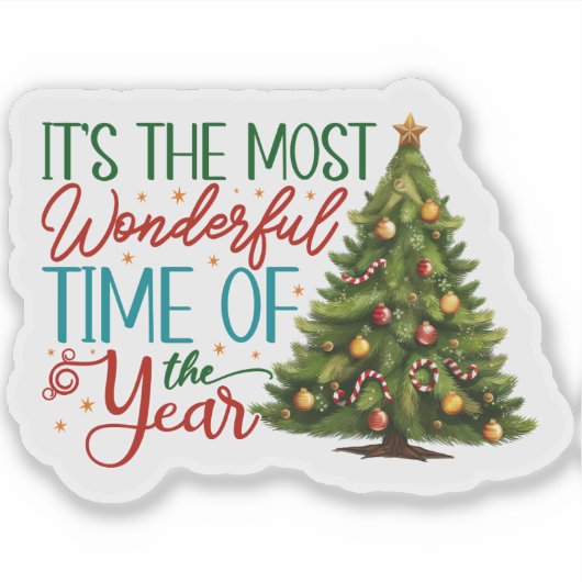 Weihnachts-Sticker Joy! Aufkleber (Vorderseite)