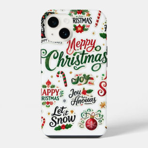 Weihnachts-Sticker-Sammlung – Whimsical H iPhone 14 Hülle