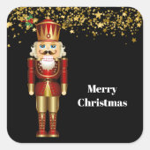 Weihnachts-Stickers-Nutcracker-Square-Aufkleber Quadratischer Aufkleber (Vorderseite)