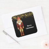 Weihnachts-Stickers-Nutcracker-Square-Aufkleber Quadratischer Aufkleber (Umschlag)