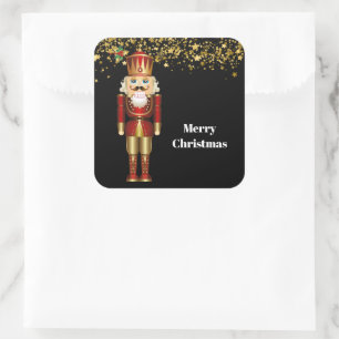 Weihnachts-Stickers-Nutcracker-Square-Aufkleber Quadratischer Aufkleber