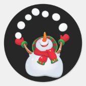 Weihnachts-Stickers-Snowman Runder Aufkleber (Vorderseite)