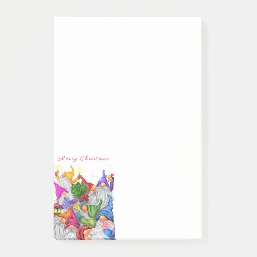 Weihnachts-Sticky Notes mit Happy Gnomes Party Post-it Klebezettel (Vorderseite)