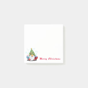 Weihnachts-Sticky-Notizen Gnome mit Geschenken Post-it Klebezettel