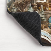 Weihnachts-Storybook Burg Pop-Up Wunderland Mousepad (Ecke)