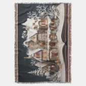 Weihnachts Storybook Manor mit Kind & Hund Decke (Vorderseite Vertikal)