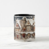 Weihnachts Storybook Manor mit Kind & Hund Tasse (Zentrum)