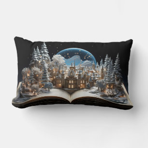 Weihnachts-Storybook Snow-Globe Village Lendenkissen