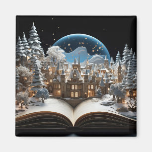 Weihnachts-Storybook Snow-Globe Village Magnet