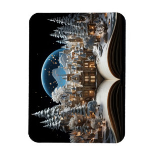 Weihnachts-Storybook Snow-Globe Village Magnet
