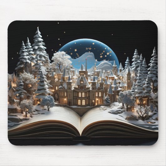 Weihnachts-Storybook Snow-Globe Village Mousepad (Vorne)