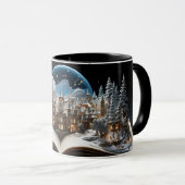 Weihnachts-Storybook Snow-Globe Village Tasse (VorderseiteRechts)
