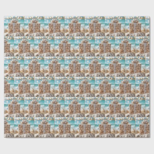 Weihnachts-Strandgeschenk mit Starfish Geschenkpapier (Flach)