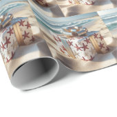 Weihnachts-Strandgeschenk mit Starfish Geschenkpapier (Rolleneckpunkt)