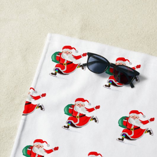 Weihnachts Strandtuch Santa mit Geschenk (Beispiel)