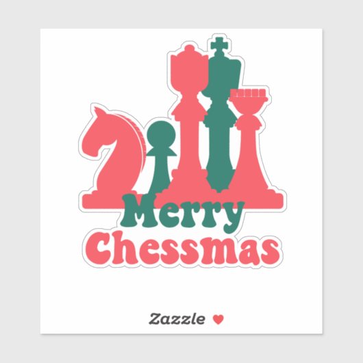 Weihnachts-Strategie Schachfiguren Brettspiel fest Aufkleber (Blatt)